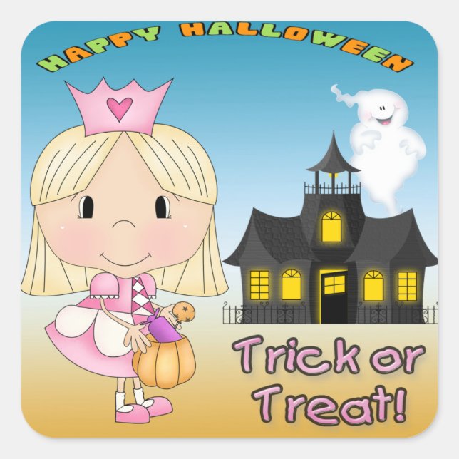 Halloween Princess Square Stickers (Vorderseite)