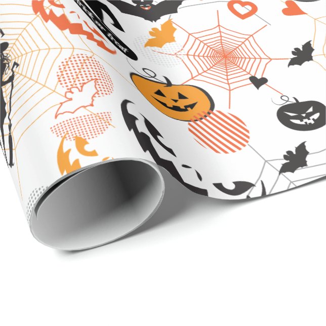 Halloween Product Merchandising - Leckerei oder Tr Geschenkpapier (Rolleneckpunkt)