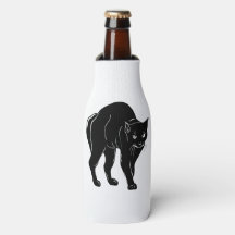Halloween Prowling Black Cat Silhouette Zeichnend