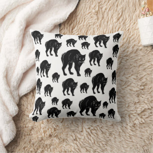 Halloween Prowling Black Cat Silhouette Zeichnend Kissen