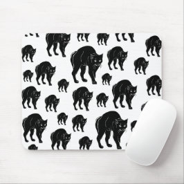 Halloween Prowling Black Cat Silhouette Zeichnend Mousepad