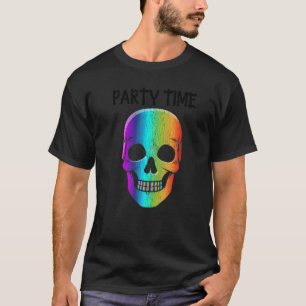 Halloween Psychedelic Schädelmaske Halloween-Kostü T-Shirt