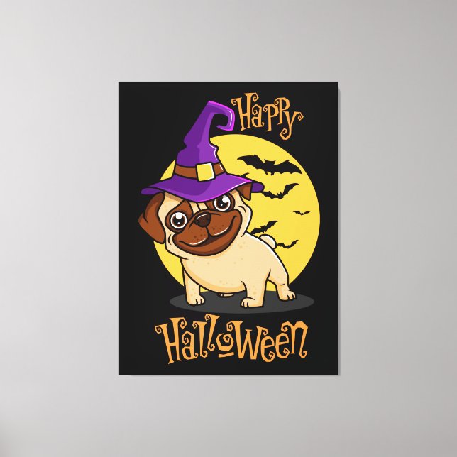 Halloween Puggy Canvas Print Leinwanddruck (Vorderseite)