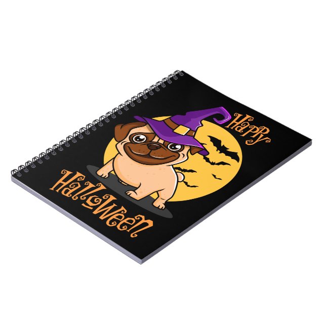 Halloween Puggy Foto Notebook Notizblock (Linke Seite)