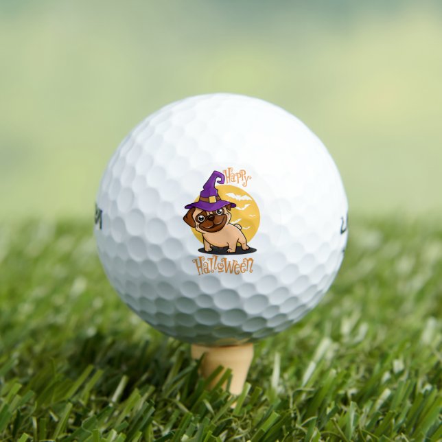 Halloween Puggy Golf Balls Golfball (Insitu T-Shirt)