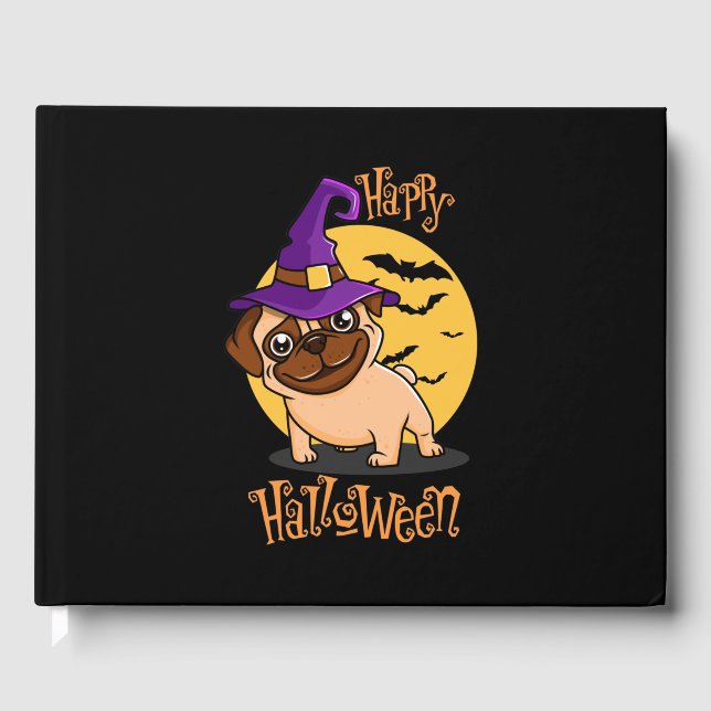 Halloween Puggy Guestbook Gästebuch (Vorderseite)