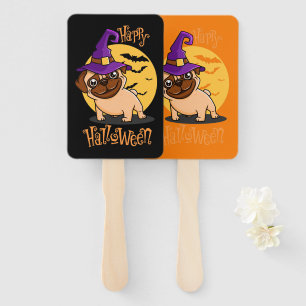 Halloween Puggy Hand Fans Fächer