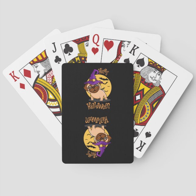 Halloween Puggy Playing Cards Spielkarten (Rückseite)
