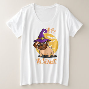 Halloween Puggy Plus-Size-Shirt Große Größe T-Shirt