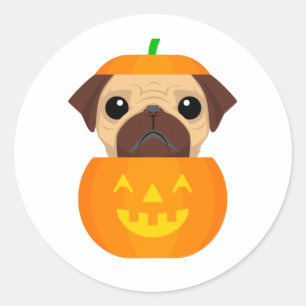 Halloween Pugkin Runder Aufkleber
