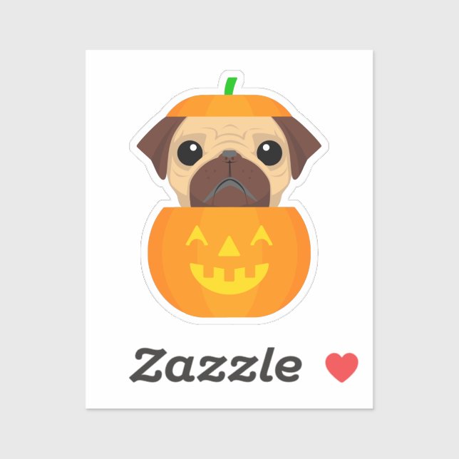Halloween Pugkin Sticker (Blatt)