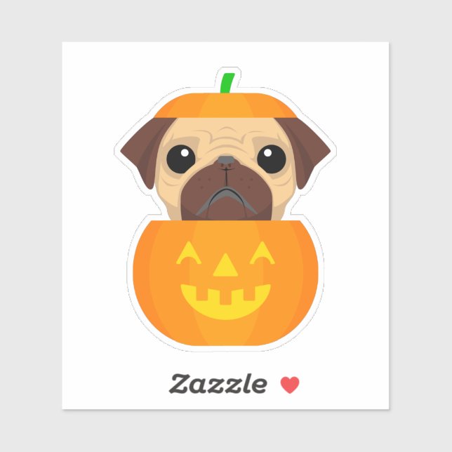 Halloween Pugkin Sticker (Blatt)
