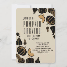 Halloween Pumkin Carving Party Einladungen