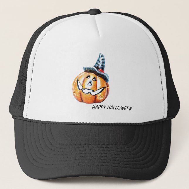Halloween Pumkin Truckerkappe (Vorderseite)