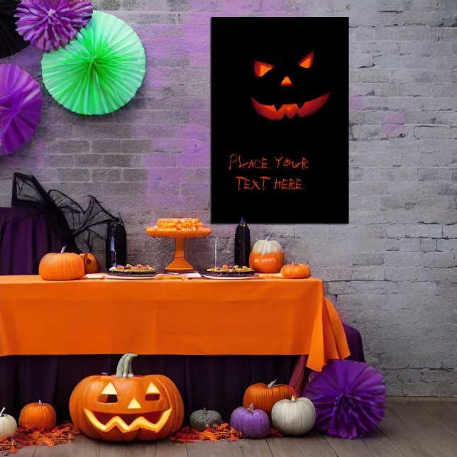 Halloween Pumpkin 2001 Poster (Customizable poster with a scary halloween carved pumpkin)