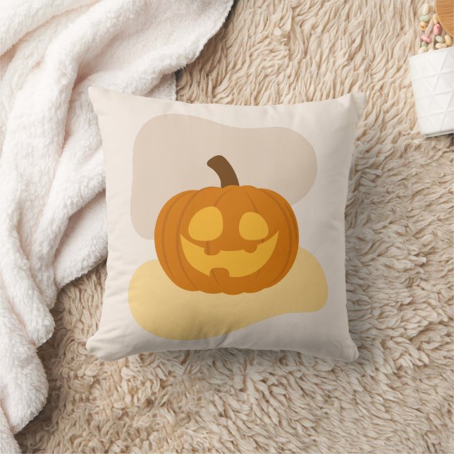 Halloween Pumpkin & Abstrakt Blob Formen Spooky Kissen (Decke)