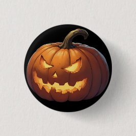 Halloween Pumpkin auf Black Button