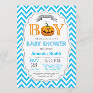 Halloween Pumpkin Baby Shower Invitation Boy Einladung