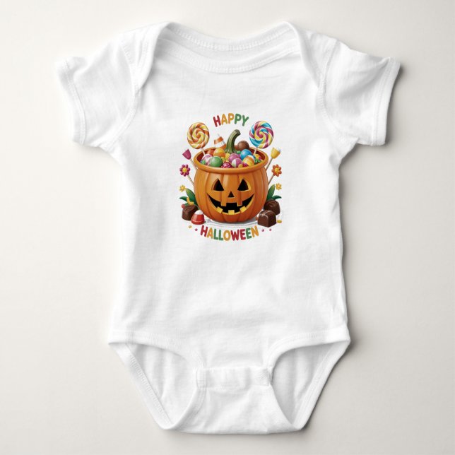 Halloween Pumpkin Baby Strampler (Vorderseite)