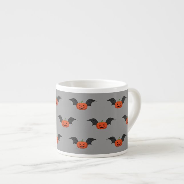 Halloween Pumpkin Bat Espressotasse (Vorderseite Rechts)