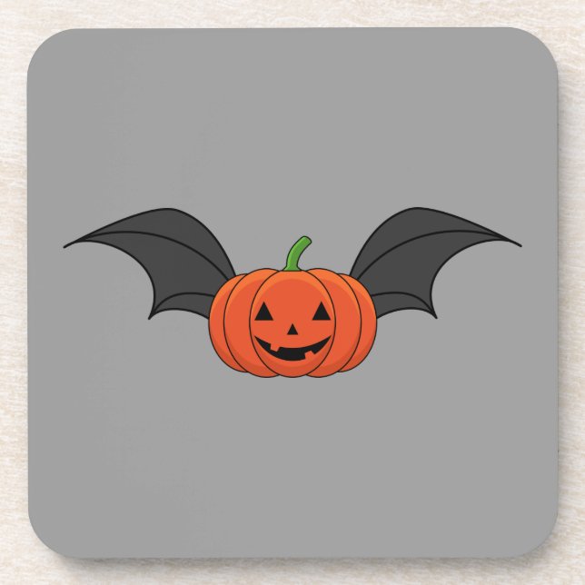 Halloween Pumpkin Bat Getränkeuntersetzer (Vorderseite)