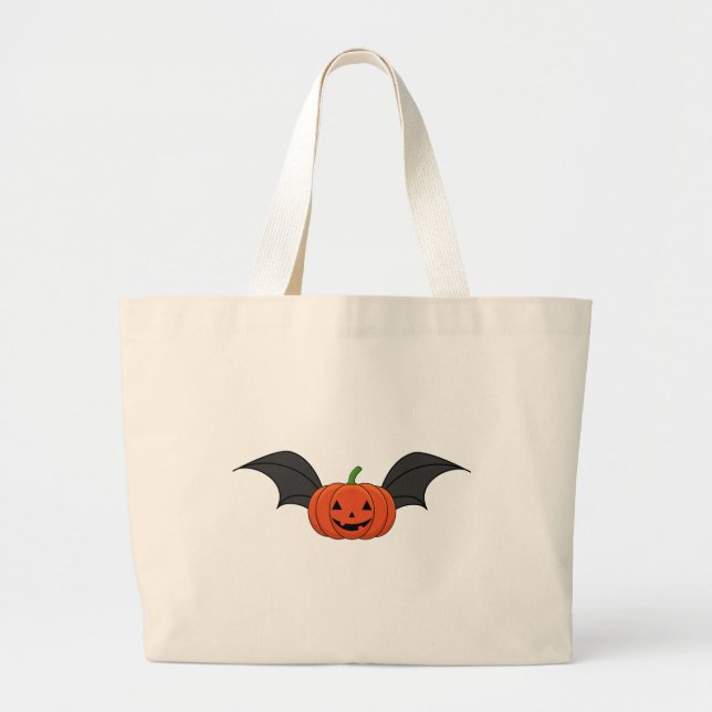 Halloween Pumpkin Bat Jumbo Stoffbeutel (Vorne)