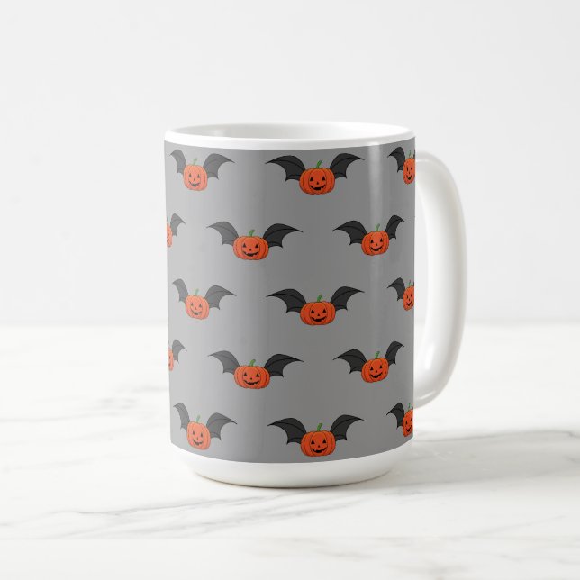Halloween Pumpkin Bat Kaffeetasse (VorderseiteRechts)