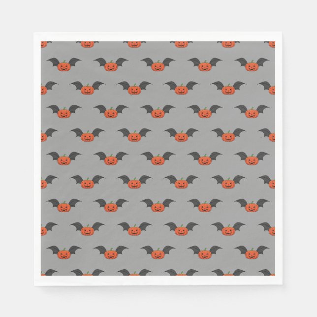 Halloween Pumpkin Bat Serviette (Vorderseite)