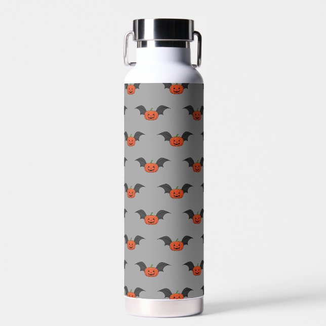 Halloween Pumpkin Bat Trinkflasche (Vorne)