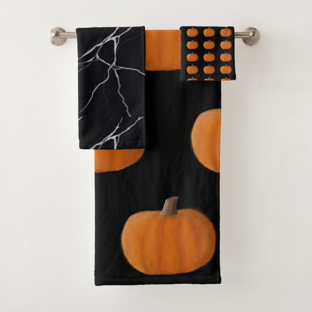 Halloween Pumpkin Bath Handtuch Set (Insitu)