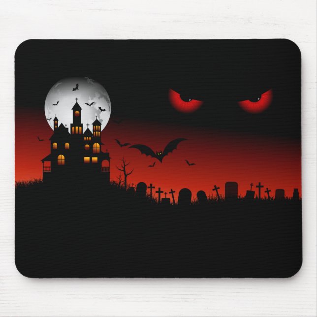 Halloween Pumpkin Bats & Hexen #1 Mousepad (Vorne)