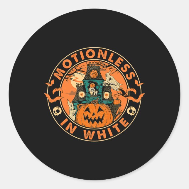 Halloween Pumpkin Beängstigend Fun Motionlesses in Runder Aufkleber (Vorderseite)