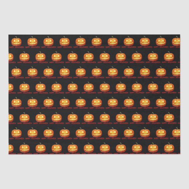 Halloween Pumpkin Beängstigend Niedliches Muster O Seidenpapier (Vorderseite)