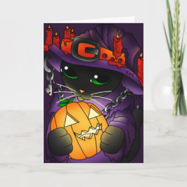Halloween Pumpkin Black Hexenkatze Karte