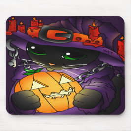 Halloween Pumpkin Black Hexenkatze Mousepad