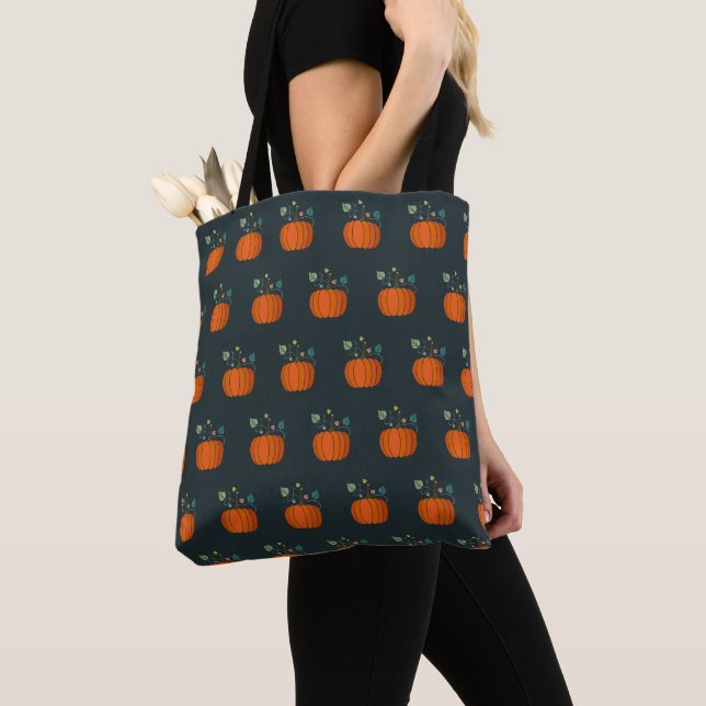 Halloween Pumpkin Black Tote Bag (Von Nahem)
