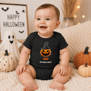 Halloween Pumpkin "BOO" - Personalisierter Name Baby Strampler