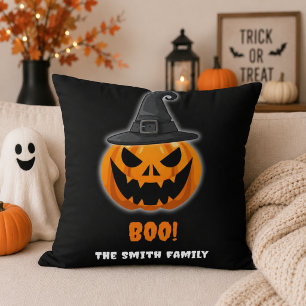 Halloween Pumpkin "BOO" - Personalisierter Name Kissen