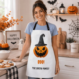 Halloween Pumpkin "BOO" - Personalisierter Name Schürze