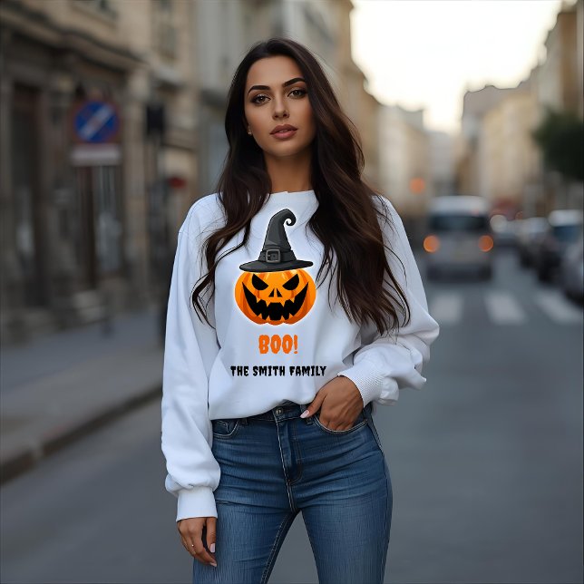 Halloween Pumpkin "BOO" - Personalisierter Name Sweatshirt (Von Creator hochgeladen)
