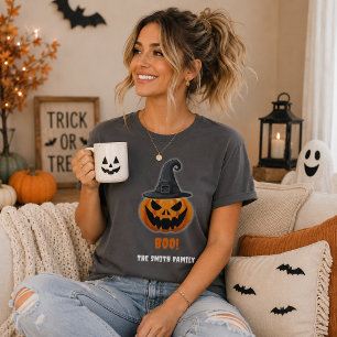 Halloween Pumpkin "BOO" - Personalisierter Name T-Shirt