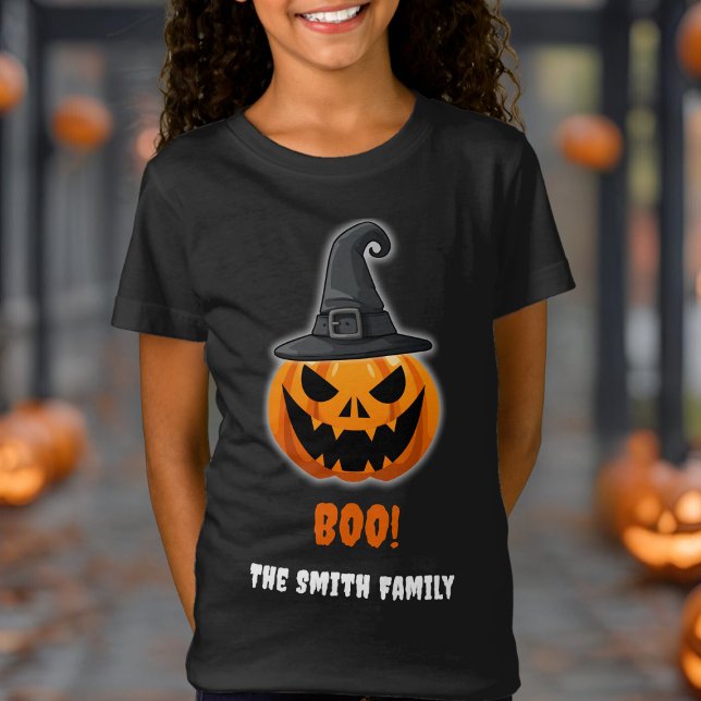 Halloween Pumpkin "BOO" - Personalisierter Name T-Shirt (Von Creator hochgeladen)