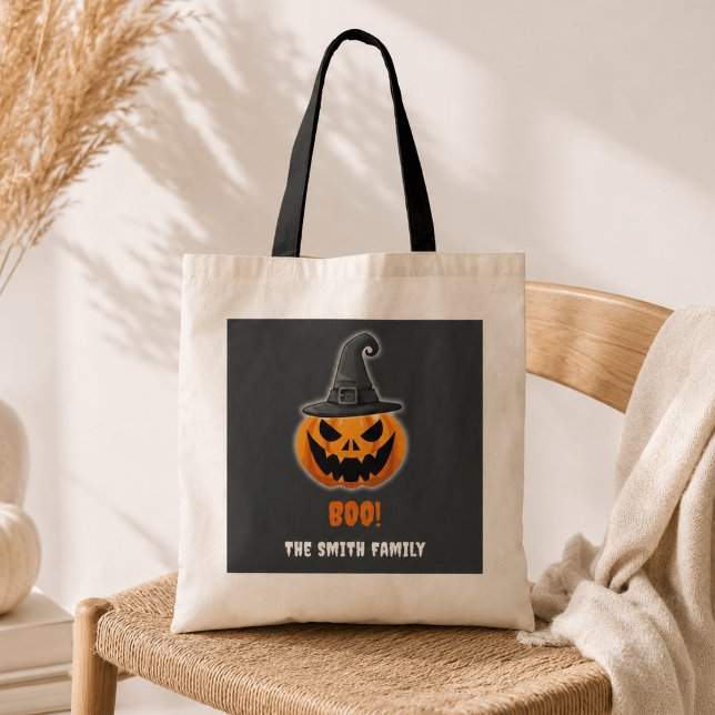 Halloween Pumpkin "BOO" - Personalisierter Name Tragetasche (Von Creator hochgeladen)