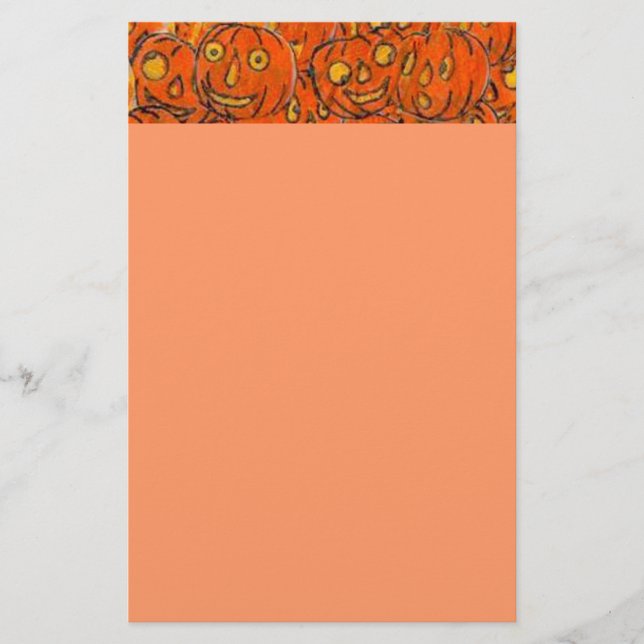 Halloween Pumpkin Border Briefpapier (Vorderseite)