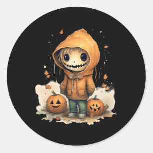 Halloween Pumpkin Boy Halloween Kinderkind Junge Runder Aufkleber
