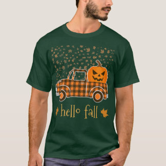 Halloween Pumpkin Buffalo Kariert Truck Hallo Tree T-Shirt