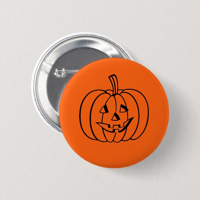 Halloween Pumpkin-Button Button (Vorne & Hinten)