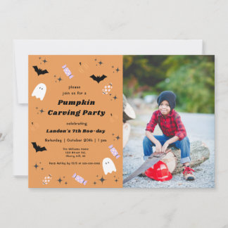 Halloween Pumpkin Carving Geburtstag Einladung