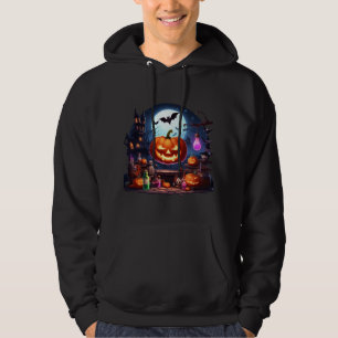 Halloween Pumpkin Castel Party Bats Moon Magic Hoodie