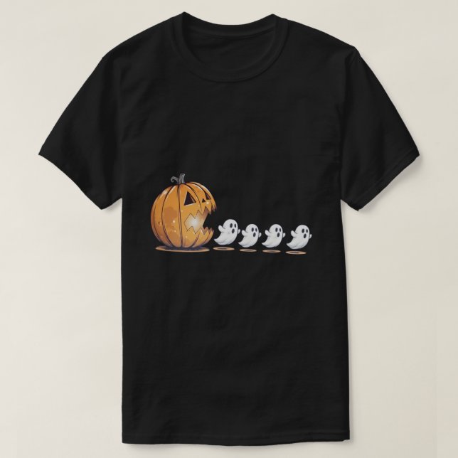 Halloween Pumpkin Chasing Ghost Png, Halloween  T-Shirt (Design vorne)